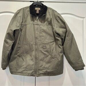 Gravel Gear Washed Chore Coat Moss Full Zip Workwear Heavy Jacket Size XXL